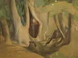 Study of tree roots by Ernest Alfred Benney, watercolour, sold Oct 2025