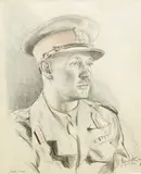 Portrait of an army officer by J. Mackintosh Patrick, pencil, offered Oct 2025