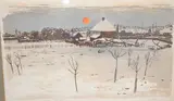 Snow Evening by Edwin La Dell, pencil, sold Oct 2025