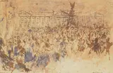 The Wedding of HRH Princess Elizabeth by Charles Mozley, ink, offered Oct 2025