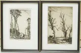 Gypsy Caravan and one other by Frank Brangwyn, pencil, sold Oct 2025