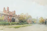 Quality Street, Merstham, Surrey by Gerald Ackermann, watercolour, sold Oct 2025