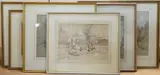 Six Yorkshire views to include estuary scenes and a town scene with by John Brown Harrison, watercolor, offered Oct 2025