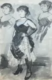 Study of a lady in costume by Roy Spencer, ink and wash, sold Oct 2025