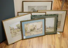 Yorkshire Dale views by John Brown Harrison, watercolor, offered Oct 2025