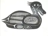 Duck by Laurence Andrew, 1999, pencil, sold Oct 2025