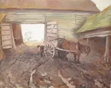 Thistleworth Farm West Grinstead by Hugh Verrell, oil on canvas, sold Oct 2025