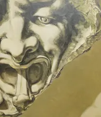 Study of a gargoyle by David Shaw, oil on canvas, sold Oct 2025