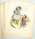 Humorous animals to by Enid Bond, pencil, sold Oct 2025