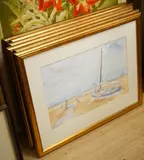 A collection of six watercolours to include: ‘Mistley by John Powley, watercolor, sold Oct 2025