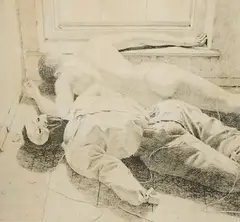homme et Les Pantin-Inert by David Shaw, lithograph, sold Oct 2025