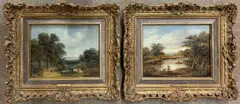 Cattle and river scene by Robert Burrows, oil, sold Aug 2026