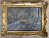 Huntsman and Hounds by Geoffrey Mortimer, oil on board, sold Aug 2026