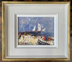 Gorleston Beach by Geoffrey Chatten, oil on board, sold Aug 2026