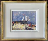 Gorleston Beach by Geoffrey Chatten, oil on board, sold Aug 2026