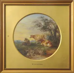 Cattle resting by Robert Burrows, oil, sold Aug 2026