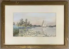 Wherry on the Broads by Stephen John Batchelder, watercolour, sold Aug 2026