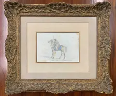 Arab on horse back by Henry Thomas Alken, pencil and watercolour, sold Aug 2026