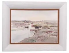 Estuary scene by Jack Cox, watercolour on paper, sold Aug 2026
