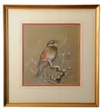 Perched Redwing by Philip Rickman, watercolour and gouache, sold Aug 2026