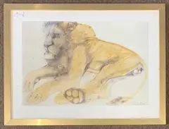 Recumbent Lion by Elisabeth Frink Ch, lithograph, sold Aug 2026