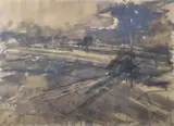 South France Landscape by Geoffrey Lefever, 1974, watercolour, sold Jul 2026