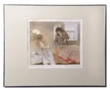 Bedroom conversation scene by Bernard Dunstan, lithograph, offered Jul 2026