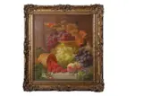Still life study of fruit on a marble ledge / plinth by Eloise Harriet Stannard, 1887, oil on canvas, sold Jul 2026
