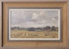 Norfolk landscape by Kenneth Denton, oil on board, sold Jul 2026
