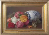 Still life study of roses in a vase by Eloise Harriet Stannard, 1915, oil on canvas, sold Jul 2026
