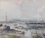 North Norfolk Estuary by Jack Cox, watercolour, sold Jul 2026