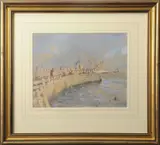 Fishing off the Dutch Pier by Geoffrey Chatten, watercolour, sold Jul 2026