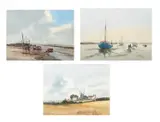 Norfolk Estuary scenes by Brian Bowen, watercolor, offered Jul 2026