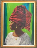 Portrait of a Yoruba Girl by Josy Ajiboye, oil on board, sold Jul 2026