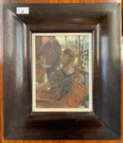 Interior setting with two ladies by Thomas John Coates, oil on board, sold Jul 2026