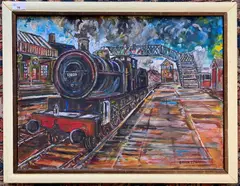 Loco 7F at Sheringham Station by Brian Edwards, acrylic on canvas, offered Jul 2026