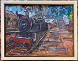 Loco 7F at Sheringham Station by Brian Edwards, acrylic on canvas, offered Jul 2026