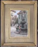 Continental street scene by Arthur Wallace Rimington, watercolour, offered Jul 2026