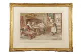 The Flower Seller by Francis Sydney Muschamp, watercolour, offered Jul 2026