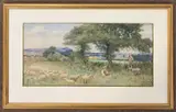 Pastoral landscape with sheep and figures by William Permeanus Cornish, print (other), sold Jul 2026