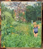Child in a Garden by Stella Magarshack, oil on board, sold May 2026
