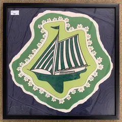 Sailing Ship screen print on fabric by Grayson Perry, print, sold May 2026