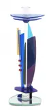 Modernist / Deco coloured candlestick with mirrored base by George Ponzini, sculpture, sold May 2026