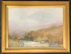 Autumnal Upland landscape with a rolling stream by John Falconer Slater, pastel, offered May 2026