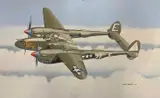 Lockheed P38 Lightning USAAF by Mike Bailey, 1976, acrylic, sold May 2026