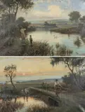 Hailing the Ferryman by H. Martin, oil, offered Aug 2026
