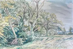 Untitled by Edgar Holloway, watercolour and pencil, sold Aug 2026