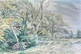 Untitled by Edgar Holloway, watercolour and pencil, sold Aug 2026