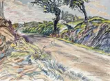 Entitled ' by Edgar Holloway, watercolour and pencil, sold Aug 2026