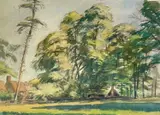 Chalfont Latimer by Edgar Holloway, 1941, watercolour and pencil, sold Aug 2026